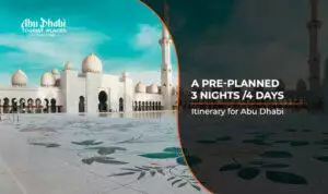 3 nights 4 day Abu Dhabi itinerary | Abu Dhabi City Tour blog banner by abu dhabi tourist places