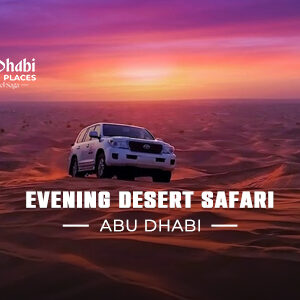 Abu Dhabi desert safari with dune bashing at sunset