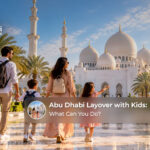 Family enjoying kid-friendly attractions during a short stopover in Abu Dhabi.