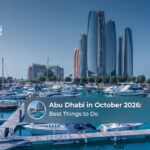 Visitors enjoying outdoor attractions and cultural experiences across Abu Dhabi in October.