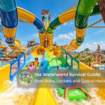 Yas Waterworld Abu Dhabi survival guide featuring thrilling water slides, locker facilities and tips for avoiding long queues